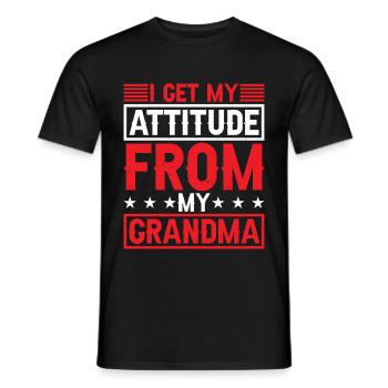 I Get My Attitude From My Grandma 2 - Männer T-Shirt - Schwarz - Vorne - AI Model Male 178 light (178cm)