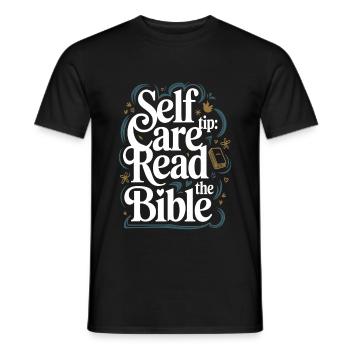 Self Care Tip Read The Bible - Männer T-Shirt - Schwarz - Vorne - AI Model Male 178 light (178cm)