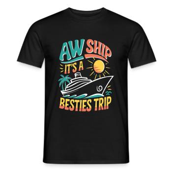 Aw Ship It's A Besties Trip 3 - Männer T-Shirt - Schwarz - Vorne - AI Model Male 178 light (178cm)