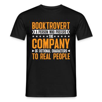 Booktrovert Definition Description 32 - Männer T-Shirt - Schwarz - Vorne - AI Model Male 178 light (178cm)