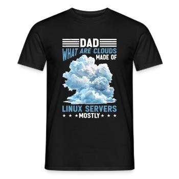 What Are Clouds Made Of, Linux Servers Mostly 39 - Männer T-Shirt - Schwarz - Vorne - AI Model Male 178 light (178cm)