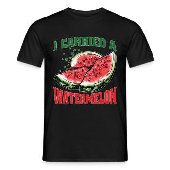 I Carried A Watermelon 35 - Männer T-Shirt - Schwarz - Vorne - AI Model Male 178 light (178cm)