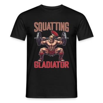 Squatting Gladiator 8 - Männer T-Shirt - Schwarz - Vorne - AI Model Male 178 light (178cm)