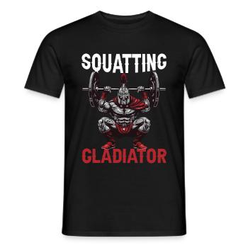 Squatting Gladiator 9 - Männer T-Shirt - Schwarz - Vorne - AI Model Male 178 light (178cm)