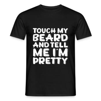 Touch My Beard And Tell Me I'm Pretty 3 - Männer T-Shirt - Schwarz - Vorne - AI Model Male 178 light (178cm)