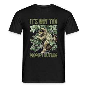 It's Way Too Peopley Outside - Männer T-Shirt - Schwarz - Vorne - AI Model Male 178 light (178cm)