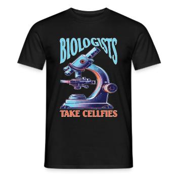 Biologists Take Cellfies - Männer T-Shirt - Schwarz - Vorne - AI Model Male 178 light (178cm)