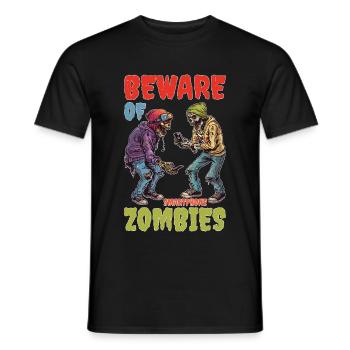 Beware Of Smartphone Zombies 2 - Männer T-Shirt - Schwarz - Vorne - AI Model Male 178 light (178cm)