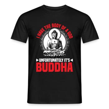 I Have The Body Of A God Unfortunately It's Buddha - Männer T-Shirt - Schwarz - Vorne - AI Model Male 178 light (178cm)