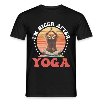 I'm Nicer After Yoga - Männer T-Shirt - Schwarz - Vorne - AI Model Male 178 light (178cm)