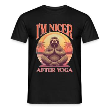 I'm Nicer After Yoga 2 - Männer T-Shirt - Schwarz - Vorne - AI Model Male 178 light (178cm)