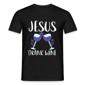 Jesus Drank Wine 4 - Männer T-Shirt - Schwarz - Vorne - AI Model Male 178 light (178cm)