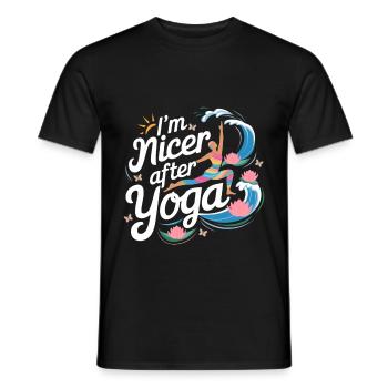 I'm Nicer After Yoga 6 - Männer T-Shirt - Schwarz - Vorne - AI Model Male 178 light (178cm)