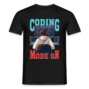 Coding Mode On - Männer T-Shirt - Schwarz - Vorne - AI Model Male 178 light (178cm)
