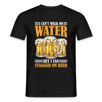 I Can't Walk On Water But I Can Stagger On Beer - Männer T-Shirt - Schwarz - Vorne - AI Model Male 178 light (178cm)