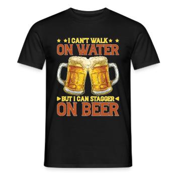 I Can't Walk On Water But I Can Stagger On Beer 2 - Männer T-Shirt - Schwarz - Vorne - AI Model Male 178 light (178cm)