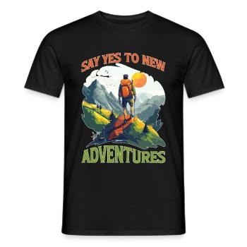 Say Yes To New Adventures 6 - Männer T-Shirt - Schwarz - Vorne - AI Model Male 178 light (178cm)