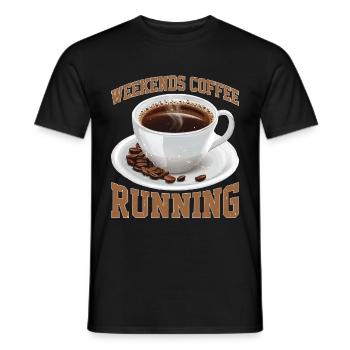 Weekends Coffee Running 2 - Männer T-Shirt - Schwarz - Vorne - AI Model Male 178 light (178cm)