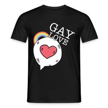 Gay Love - Men's T-Shirt - black - Front - AI Model Male 178 light (178cm)