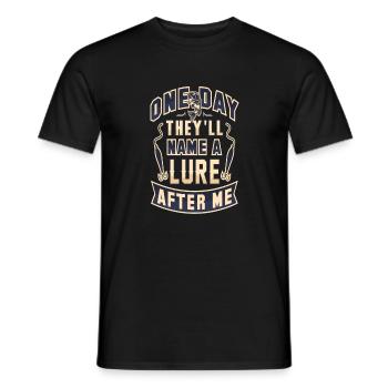 Fishing fishing bait angler gift funny - Men's T-Shirt - black - Front - AI Model Male 178 light (178cm)