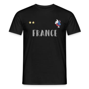 France football jersey with Gallic rooster - Men's T-Shirt - black - Front - AI Model Male 178 light (178cm)