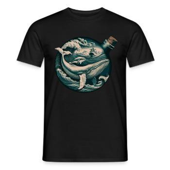 Nautisches Abenteuer Ozean Wellen und Wale - Männer T-Shirt - Schwarz - Vorne - AI Model Male 178 light (178cm)