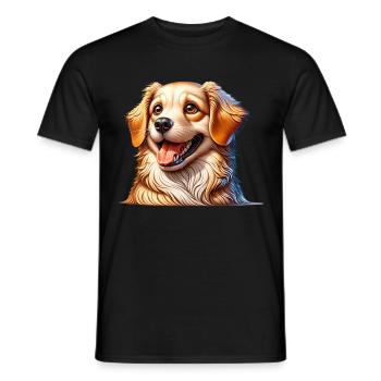 chien drôle mignon chiens mignons - T-shirt homme - noir - Devant - AI Model Male 178 light (178cm)