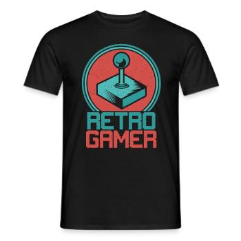 Retro Gamer Joystick - Männer T-Shirt - Schwarz - Vorne - AI Model Male 178 light (178cm)