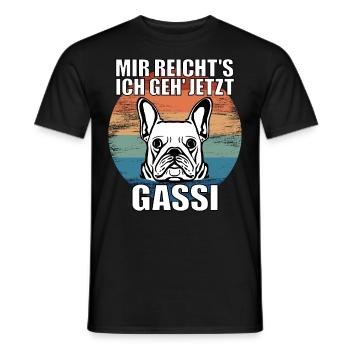 Mir reichts ich geh jetzt Gassi French Bulldog - Männer T-Shirt - Schwarz - Vorne - AI Model Male 178 light (178cm)