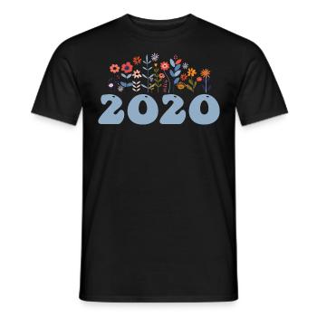 2020 motif floral 2020 thème floral floral 2020 - T-shirt homme - noir - Devant - AI Model Male 178 light (178cm)