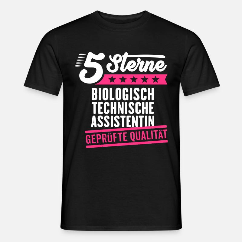 5Sterne Biologisch Technische Assistentin - Männer T-Shirt - Schwarz
