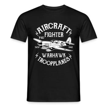 AIRCRAFT FIGHTER airplane Airplane shirt gift - Men's T-Shirt - black - Front - AI Model Male 178 light (178cm)