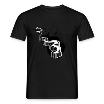 Stunt cyclist - Men's T-Shirt - black - Front - AI Model Male 178 light (178cm)
