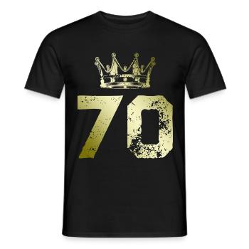 70 Number crown - Men's T-Shirt - black - Front - AI Model Male 178 light (178cm)