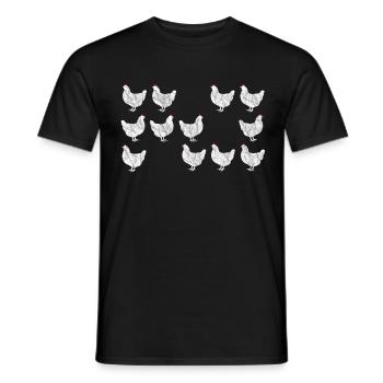 Trois rangées de jolis poulets à connaître - T-shirt homme - noir - Devant - AI Model Male 178 light (178cm)