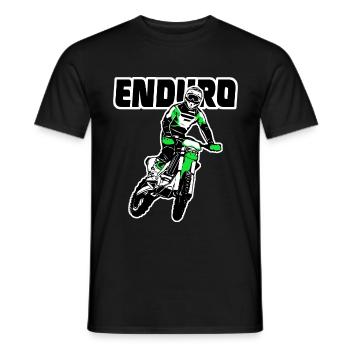 Enduro - off-road - motorcycle off-road sport - Men's T-Shirt - black - Front - AI Model Male 178 light (178cm)
