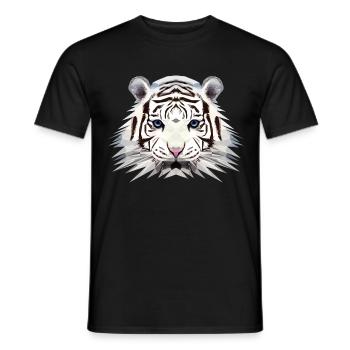 Polygon Design White Tiger Weißer Tiger Snowtiger - Männer T-Shirt - Schwarz - Vorne - AI Model Male 178 light (178cm)