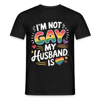 I'm Not Gay My Husband Is 19 - Männer T-Shirt - Schwarz - Vorne - AI Model Male 178 light (178cm)