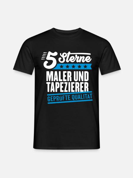 5Sterne Maler und Tapezierer - Männer T-Shirt - Schwarz