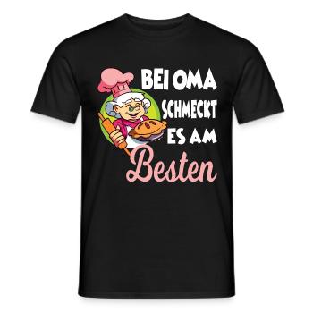 Bei Oma schmeckts einfach am besten - Männer T-Shirt - Schwarz - Vorne - AI Model Male 178 light (178cm)