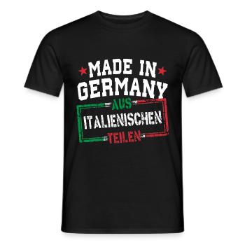 Made in Germany aus Italien - Männer T-Shirt - Schwarz - Vorne - AI Model Male 178 light (178cm)