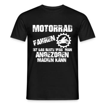 Motorrad fahren ist das beste was man angezogen - Männer T-Shirt - Schwarz - Vorne - AI Model Male 178 light (178cm)