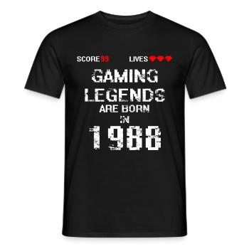 Gaming legend 1988 - Men's T-Shirt - black - Front - AI Model Male 178 light (178cm)