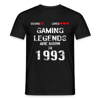 Gaming legend 1993 - Men's T-Shirt - black - Front - AI Model Male 178 light (178cm)