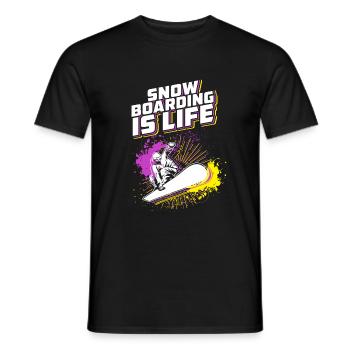 Snowboarding is Life - Men's T-Shirt - black - Front - AI Model Male 178 light (178cm)