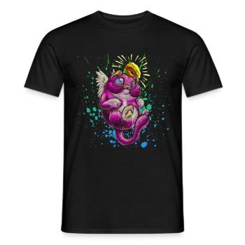 Saint cat - Men's T-Shirt - black - Front - AI Model Male 178 light (178cm)