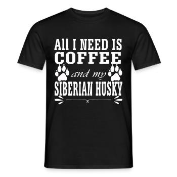 Siberian Husky - Männer T-Shirt - Schwarz - Vorne - AI Model Male 178 light (178cm)