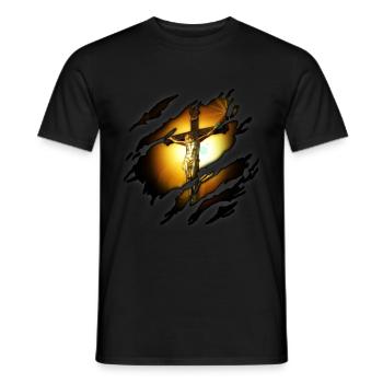 Jesus 2 in me - Men's T-Shirt - black - Front - AI Model Male 178 light (178cm)