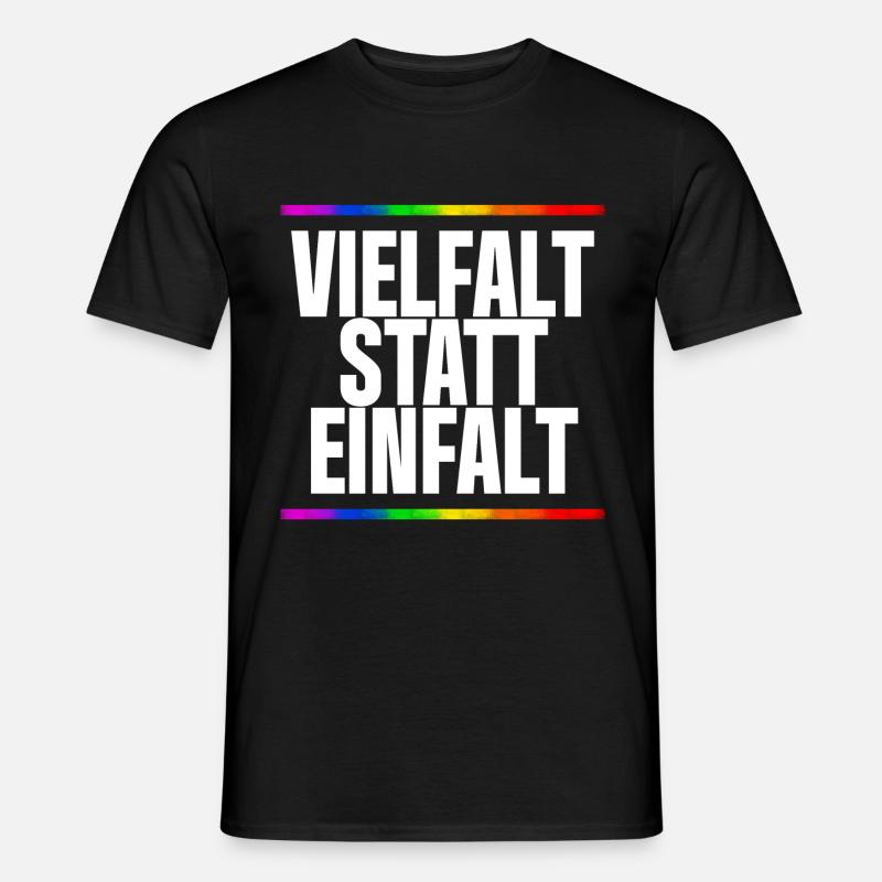 VIELFALT STATT EINFALT - Männer T-Shirt - Schwarz