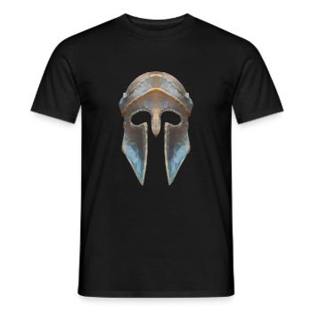 casque Gladiator effet faible polygone - T-shirt homme - noir - Devant - AI Model Male 178 light (178cm)